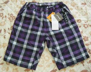 フェニックス　phenix　Mountain Check Short　アウトドア用高機能/防寒ショートパンツ 紫系　W 75～81㌢　耐水撥水/保温機能　定価12100円