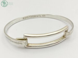 AK0601642　◇ 1円～! TIFFANY&Co. ティファニー レクタングル バングル ブレスレット 2003年 SILVER シルバー 925 約15.0ｇ アクセサリー