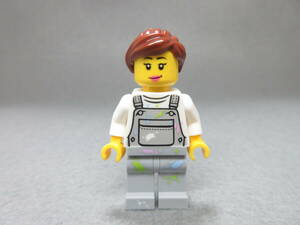LEGO★379 正規品 街の人 女の人 女性 ミニフィグ 同梱可能 レゴ シティ タウン 働く人 男 女 子供 会社員 オーバーオール ペンキ 絵描き
