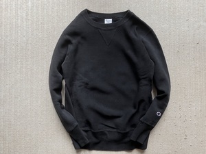 即決 復刻 青タグ Lサイズ 黒 ミリタリー ネームタグ付 黒 Champion REVERSE WEAVE クルーネック スウェット 前V字 USMA