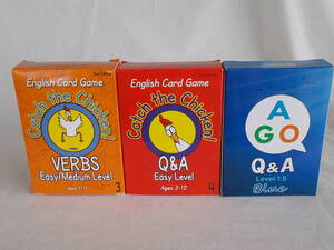 英語教材/知育玩具 3種セット☆English Card Games for ESL Learners: Catch the Chicken! 2種 ＆ AGO 1種☆幼児教育/家庭用・先生用