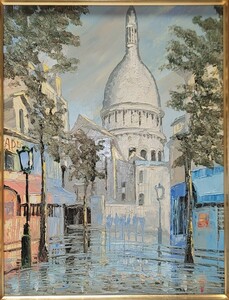 【真作保証】逸品！橋本敏雄「パリ・モンマルトル Montmartre Paris」1982年 油彩 5号 / フランス芸術家協会員 / 美術年鑑 掲載画家 洋画家