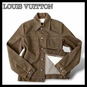 LOUIS VUITTON ルイヴィトン デニムジャケット コットン100% サイズ50 XL相当 ブラウン 刻印ボタン d132