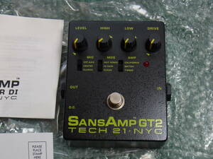 【未使用保管品】TECH 21 GT2 サンズアンプ SansAmp ギター　アナログアンプシミュレーター