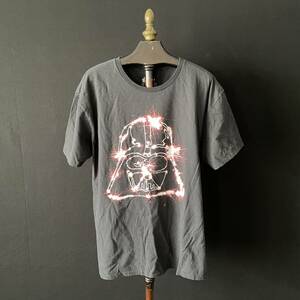 【980円スタート】USA 古着 半袖 STAR WARS スターウォーズ プリントTシャツ ダースベイダー ブラック 黒 メンズXLサイズ 映画 BA1543