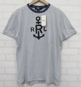 8T2900【クリックポスト対応】未使用品 RRL S/S STRIPE TEE SHIRTS ANCHOR 半袖ボーダーTシャツ　