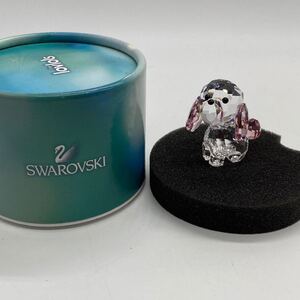 箱付き　SWAROVSKI　スワロフスキー　置物　クリスタル　犬　いぬ　プードル　ピンク　　no.136