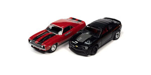 Johnny Lightning Nickey 2台セット2023リリース1バージョンB■2013シェビーカマロ ZL1ブラック■1969シェビーカマロ SSレッド