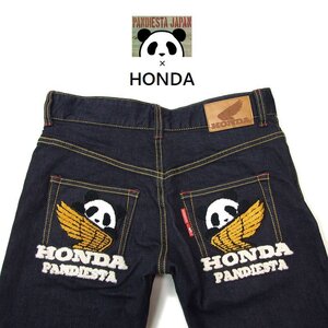 送込 新品 ホンダ×パンディエスタ デニム W32 スリムストレート ストレッチ HONDA公式コラボ WINGロゴ刺繍 PANDIESTA 新着 533512