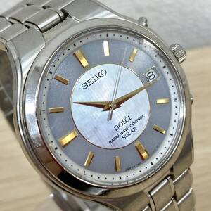 稼働 / SEIKO DOLCE セイコー ドルチェ シェル文字盤 電波ソーラー 7B22-0AK0 腕時計