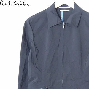 ポールスミスウィメンPS Paul Smith Women■ストレッチ ジップアップ ジャケット コットン×ポリエステル■40■ブラック ※NK4216244