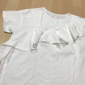 半袖 tシャツ レディース シャツ mサイズ 丸首 デザインシャツ 白系　a29 か