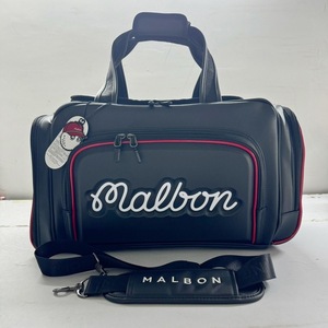 送料無料 ブラック ボストンバッグ Malbon Golf スポーツバッグ シューズポケット付 大容量 防水