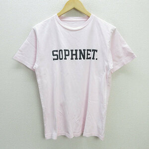 Q■18SS■ソフネット/SOPHNET LOGO TEE ロゴプリントTシャツ■ピンク【 S 】MENS/13【中古】