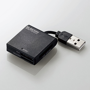 USB2.0メモリカードリーダ 43+5メディア対応 ケーブルのコネクタ部分を本体に固定できる「コネクタ固定機能」付き: MR-K009BK