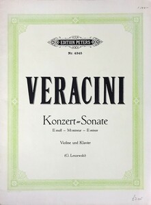 ヴェラチーニ ソナタ E minor (バイオリン+ピアノ) 輸入楽譜 Veracini Konzert-Sonate E minor 洋書