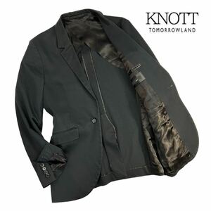 定価約5万 美品 KNOTT(TOMORROWLAND) ノット トゥモローランド取扱 1Bテーラードジャケット サイズ2/M相当 ネイビー 日本製 春夏 A2297