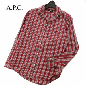 A.P.C. アーペーセー 通年★ 長袖 チェック シャツ Sz.XS　メンズ　A3T11040_9#C