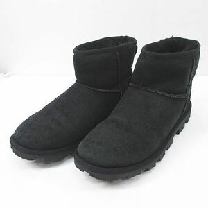 アグ オーストラリア UGG australia 1016063 エッセンシャル ミニ ESSENTIAL MINI ムートンブーツ 25.0cm ブラック 黒系 レディース