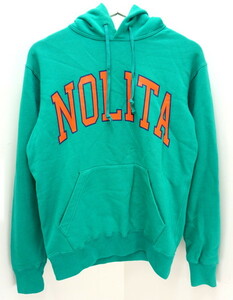 ■ショット SCHOTT ライトグリーン ’NOLITA’ ロゴ 細身 スウェット パーカー 緑 グリーン Sサイズ メンズ バイカー イギリス■AE