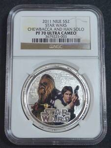 ☆★NIUE スターウォーズ 2Dollars 銀貨 NGC PF70 CHEWBACCA AND HAN SOLO★☆