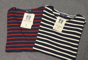 ●新品●SAINT JAMES セントジェームス Tシャツ XS/Sサイズ相当●長袖/カットソー●2枚セット T1