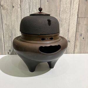 茶道具 風炉釜　銘無し　サイズ高さ36cm 直径30cm 茶道家長期保管品