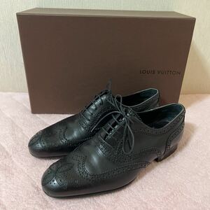 ルイヴィトン LOUIS VUITTON シューズ モノグラム ビジネスシューズ レースアップ メンズ レザー 革靴 7 1/2M ブラック