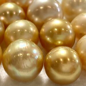 1円〜!!☆ゴールデンパールおまとめ195ct☆n 約39g pearl パール ルース 裸石 宝石 ジュエリー golden jewelry w5A19