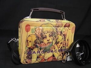 1円 ■極美品■ MARC JACOBS マークジェイコブス ローレンサイ the box レザー クロスボディ ハンドバッグ ショルダー イエロー系 FD2506