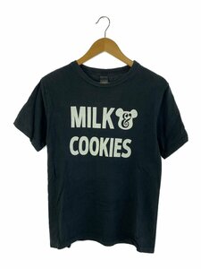 NUMBER (N)INE◆15SS/BE@RTEE MILK & COOKIES/Tシャツ/2/コットン/BLK/無地