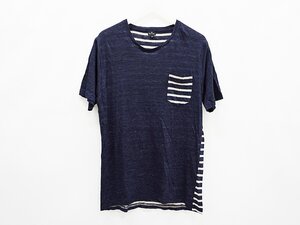 ◇【PS Paul Smith PS ポールスミス】リネン ボーダーカットソー L