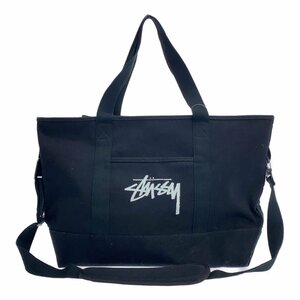 ◆中古品◆Stussy ステューシー×NIKE ナイキ 限定U NRG BR TOTE ラージ コットンキャンバス 2way トート バッグBlack Q53004NSD