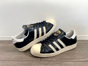 人気★adidas アディダス SUPERSTAR 80s スーパースター 金ベロ レザー 黒白 8 26cm