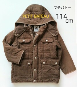 PETIT BATEAU「中綿入りキルティングジャケット・コート・ジャンパー 114㎝ 110サイズ」 大きめ実寸あり 120 130 ラルフローレン familiar