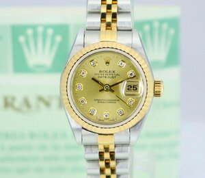 【行董】◎☆美品☆ ギャランティー付 ROLEX ロレックス レディース デイトジャスト Ref.69173 外観研磨済 内部洗浄済 自動巻き AA448BZ81