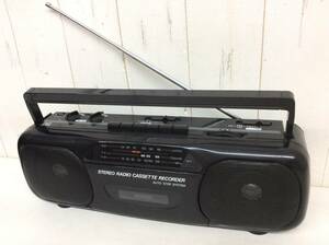 昭和レトロ 【 takt TCR-3388 STEREO RADIO CASSETTE RECORDER 】 タクト ラジカセ 中古品 実働品 難あり 当時物 レトロポップ