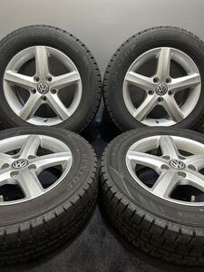 195/65R15 DUNLOP/WINTER MAXX WM02 21年製 VW フォルクスワーゲン ゴルフ 純正 15インチ 6J ＋43 112 5H スタッドレス 4本 (南5-C931)