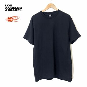 1S1125-N◆美品◆ LOS ANGELES APPAREL BEAMS ロサンゼルスアパレル ビームス 半袖Tシャツ カットソー ゆったり◆sizeM ブラック コットン