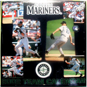 ●マリナーズ　 2002年 　チーム　カレンダー　未使用　ベースボール　LPレコードサイズ　MARINARS