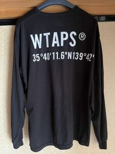 ダブルタップス WTAPS 21AW GPS/LS/COTTON WHITE SIZE4 212ATDT-CSM23 バック ロゴ プリント 長袖 Tシャツ ロンT 黒XL SIZE03 付属品あり