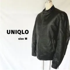 UNIQLO ユニクロ シングルレザージャケット シンプル クール ブラック M