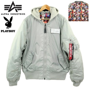 【S3197】【ビッグサイズXL】【60周年】ALPHA INDUSTRIES×PLAYBOY アルファインダストリーズ プレイボーイ MA-1 フライトジャケット