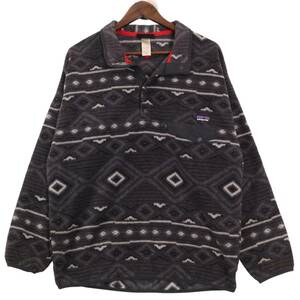 patagonia パタゴニア SYNCHILLA シンチラ スナップT フリースジャケット ネイティブパターン ブラック (メンズ L) 中古 古着 A0351