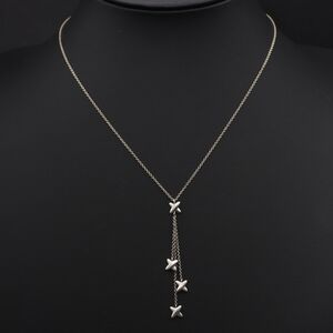 Y458 1円 ティファニー 925刻印 シグネチャー トリプル ドロップ デザイン シルバー ペンダント ネックレス Tiffany&Co