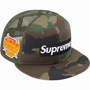 【新品未使用】 24SS 新品 SUPREME シュプリーム MESH BACK BOX LOGO NEWERA CAP ニューエラ キャップ 帽子 ぼうし WOODLAND CAMO 7 1/2