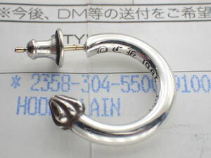 正規品CHROME HEARTS 　HOOP PLAINピアス「片側用」3.2g インボイス原本付属