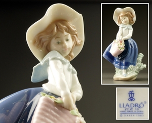 【千寿】LLADRO リヤドロ 甘い花の香り 5521 g73◆在銘/フィギュリン/陶器/置物/100015525