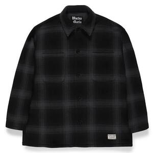 WACKO MARIA CHECK FLEECE SHIRT JACKET チェック フリース シャツジャケット size:XXL /ポーラテック ワコマリア　グレイ　23aw 2XL