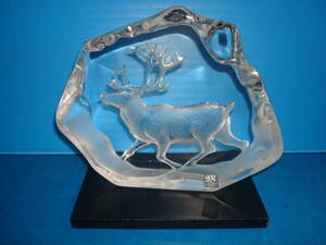 クリスタルガラス　トナカイの置き物　Xmas12